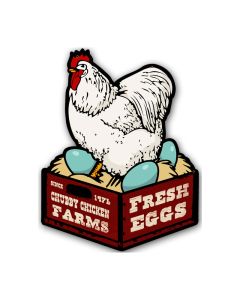 Chicken Fresh Eggs, Food and Drink, Custom Metal Shape, 14 X 18 Inches