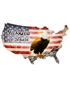 In God We Trust, Home and Garden, Custom Metal Shape, 25 X 16 Inches