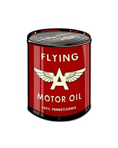 Flying A Oil Can, Automotive, Custom Metal Shape, 14 X 20 Inches