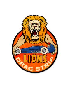 Lions Drag Strip, Automotive, Custom Metal Shape, 28 X 36 Inches