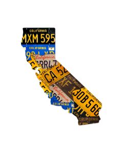 California License Plates, Automotive, Custom Metal Shape, 24 X 28 Inches