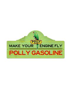 Polly Gas Station, Automotive, Custom Metal Shape, 26 X 12 Inches