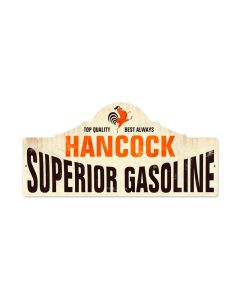 Hancock Gas Station, Automotive, Custom Metal Shape, 26 X 12 Inches