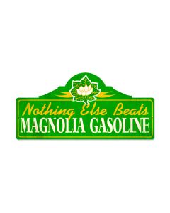 Magnolia Gas, Automotive, Custom Metal Shape, 26 X 12 Inches