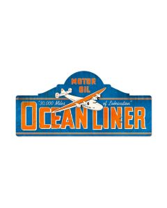 Ocean Liner Station, Aviation, Custom Metal Shape, 26 X 12 Inches