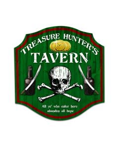 Treasure Hunter, Bar and Alcohol, Custom Metal Shape, 20 X 20 Inches