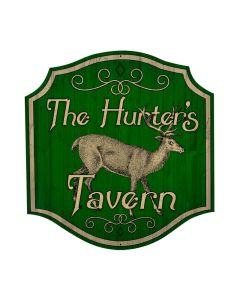 Hunters Tavern, Bar and Alcohol, Custom Metal Shape, 20 X 20 Inches