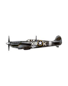 Spitfire, Aviation, Custom Metal Shape, 24 X 7 Inches