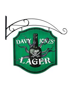 Davy Jones Lager, Bar and Alcohol, Double Sided Custom Metal Shape with Wall Mount, 20 X 20 Inches