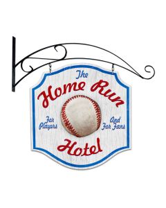 Home Run Hotel, Bar and Alcohol, Double Sided Custom Metal Shape with Wall Mount, 20 X 20 Inches