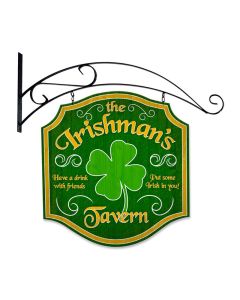 Irishmans Tavern, Bar and Alcohol, Double Sided Custom Metal Shape with Wall Mount, 20 X 20 Inches