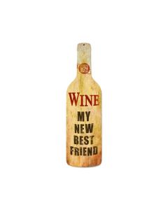 Wine Best Friend, Bar and Alcohol, Custom Metal Shape, 8 X 26 Inches