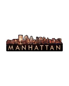 Manhattan Skyline, Travel, Custom Metal Shape, 29 X 9 Inches
