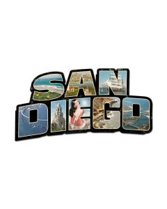 San Diego Landmarks, Travel, Custom Metal Shape, 28 X 15 Inches