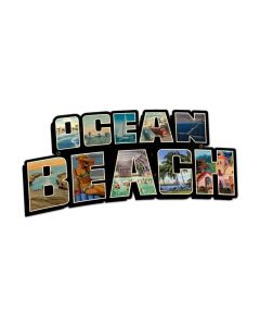Ocean Beach Landmarks, Travel, Custom Metal Shape, 28 X 14 Inches