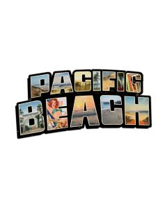 Pacific Beach Landmarks, Travel, Custom Metal Shape, 28 X 15 Inches
