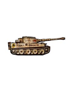 Tiger Tank, Allied Military, Custom Metal Shape, 25 X 8 Inches