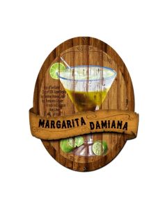 Margarita Damiana Recipe, Bar and Alcohol, Custom Metal Shape, 20 X 24 Inches