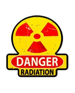 Danger Radiation, Humor, Custom Metal Shape, 16 X 16 Inches