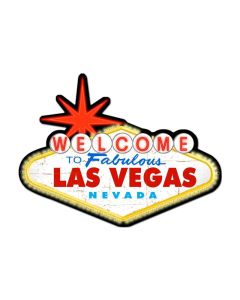 Welcome To Las Vegas, Travel, Custom Metal Shape, 28 X 21 Inches