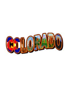 Colorado Landmarks, Travel, Custom Metal Shape, 28 X 12 Inches