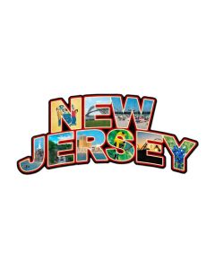 New Jersey Landmarks, Travel, Custom Metal Shape, 28 X 13 Inches