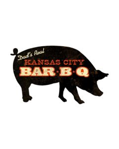 Kansas City BBQ Pig, Home and Garden, Custom Metal Shape, 26 X 15 Inches