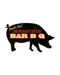 Memphis BBQ Pig, Home and Garden, Custom Metal Shape, 26 X 15 Inches