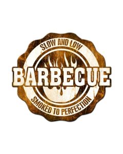 BBQ Slow And Low Smoked To Perfection, Home and Garden, Custom Metal Shape, 24 X 21 Inches