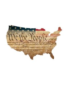 Constitution USA, Patriotic, Custom Metal Shape, 25 X 16 Inches