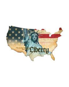 Liberty USA, Patriotic, Custom Metal Shape, 25 X 16 Inches