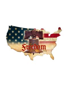 Freedom Working USA, Patriotic, Custom Metal Shape, 25 X 16 Inches