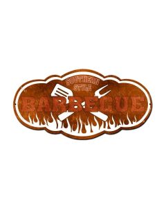 Southern Style Barbecue, Home and Garden, Custom Metal Shape, 24 X 12 Inches