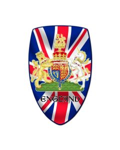 England Shield, Travel, Custom Metal Shape, 21 X 32 Inches