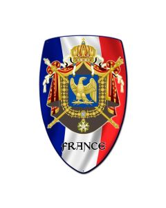 France Shield, Travel, Custom Metal Shape, 15 X 24 Inches