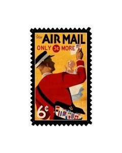 Air Mail Postage Stamp, Aviation, Metal Sign, 15 X 24 Inches