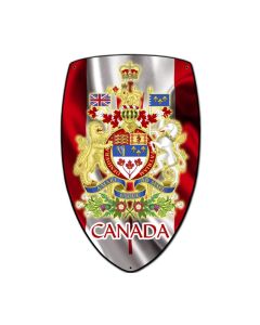 Canada Shield, Travel, Custom Metal Shape, 7 X 10 Inches