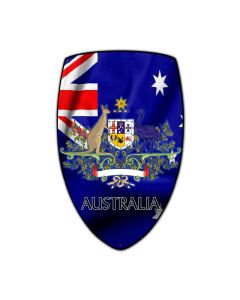 Australia Shield, Travel, Custom Metal Shape, 15 X 24 Inches