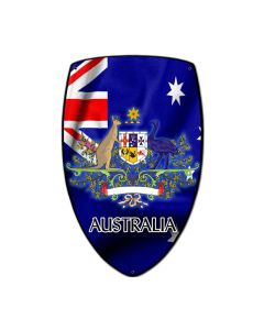 Australia Shield, Travel, Custom Metal Shape, 7 X 10 Inches