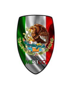 Mexico Shield, Travel, Custom Metal Shape, 15 X 24 Inches