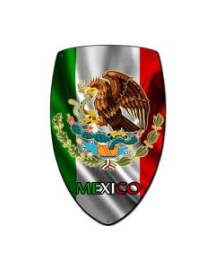 Mexico Shield, Travel, Custom Metal Shape, 7 X 10 Inches