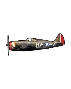 P-47 Thunderbolt, Allied Military, Custom Metal Shape, 42 X 16 Inches