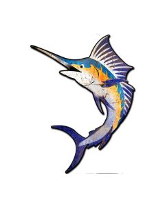 Marlin Sport Fish, Ocean and Nautical, Custom Metal Shape, 24 X 18 Inches