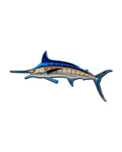 Marlin Sport Fish Mount, Ocean and Nautical, Custom Metal Shape, 18 X 9 Inches