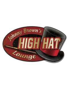 High Hat Lounge, 3D Metal Art, 3-D Plasma, 22 X 14 Inches