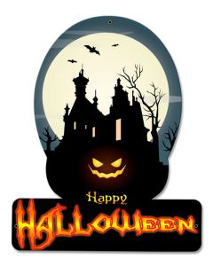 Happy Halloween Haunted House, Halloween, SATIN PLASMA , 12 X 15 Inches