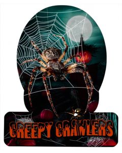Creepy Crawlers, Halloween, HELMET METAL SIGN , 12 X 15 Inches