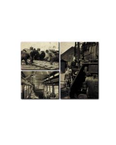 Historical Railroad, Train and Rail, Triptych, 34 X 24 Inches