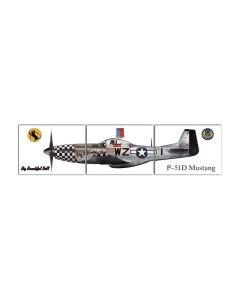 P-51 Mustang Triptych, Aviation, Metal Sign, 48 X 12 Inches