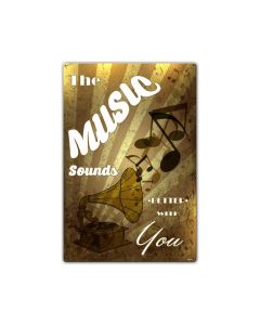 Music Sounds, Food & Drink, Custom Metal Shape, 16 X 24 Inches